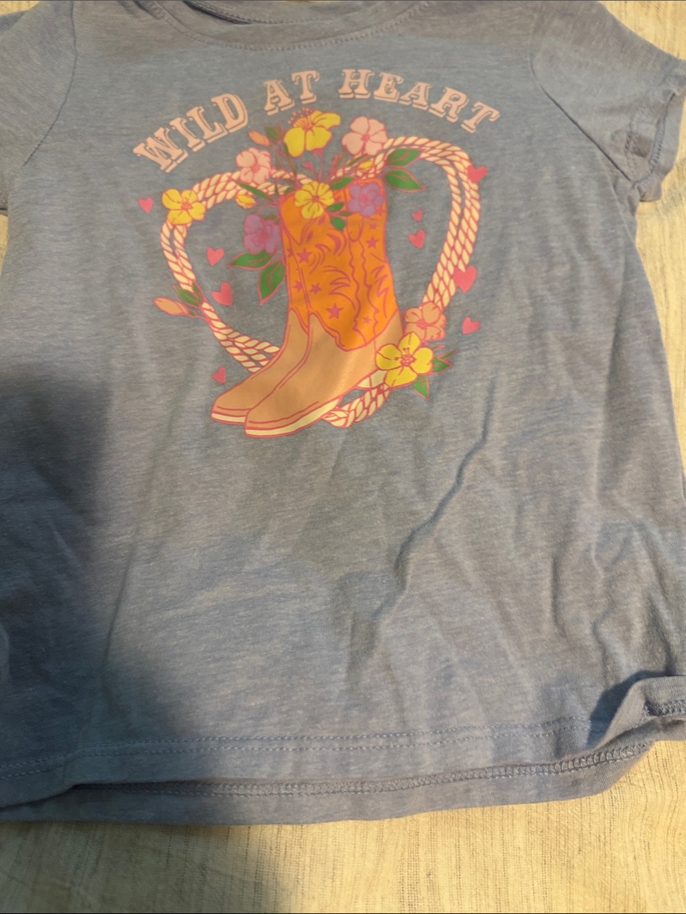 Garanimals Blue 'Wild at Heart' Tee with Floral Cowboy Boots